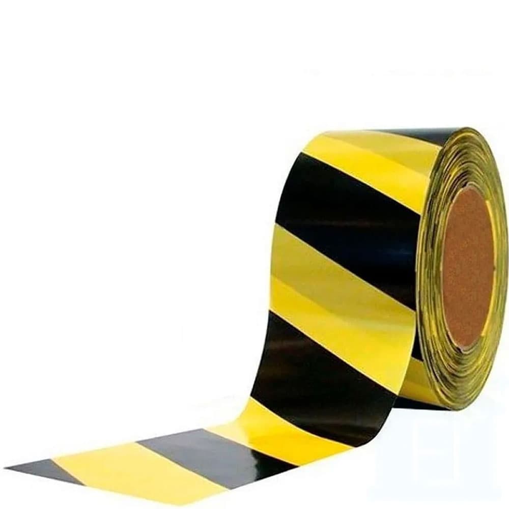 Rolo fita zebrada preta/amarela isolamento 70mm