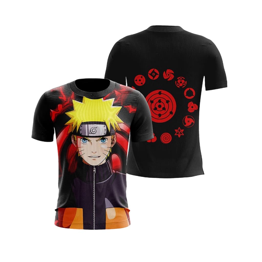 Camiseta infantil Naruto personalizada 3D pronta entrega 03