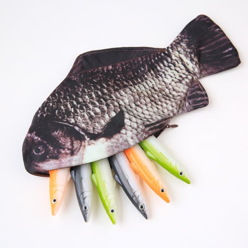 Novo Estojo/Sacola de Lápis de Modelo de Peixe Criativo com Desenho para Homem/Mulher