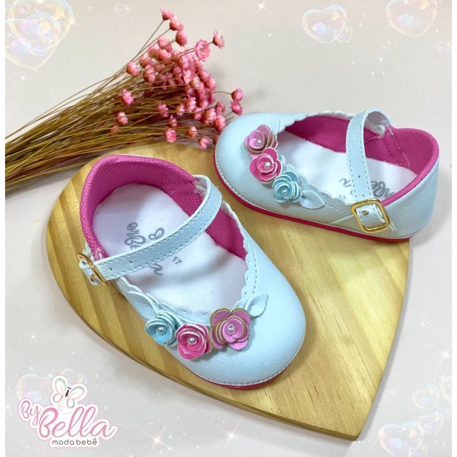 SAPATILHA FLORA PINK SAPATO BEBÊ MENINA INFANTIL