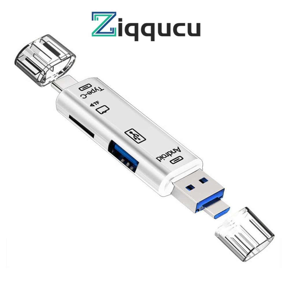 Leitor De Cartões ZIQQUCU Micro SD USB C 3.0 Para Cartão De Memória Adaptador Câmera Externa Trabalho Fotográfico Com PC