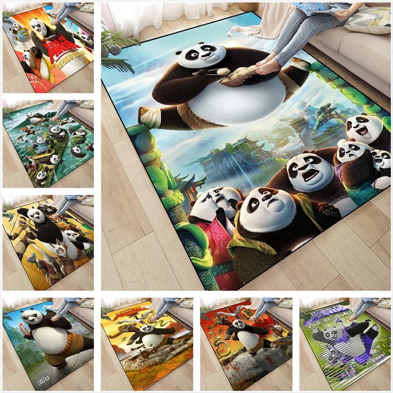 Tapete De Animação De Filme Kung Fu Panda Para Estudo Infantil , Quarto E Banheiro , Sofá Absorvente Antiderrapante Pers