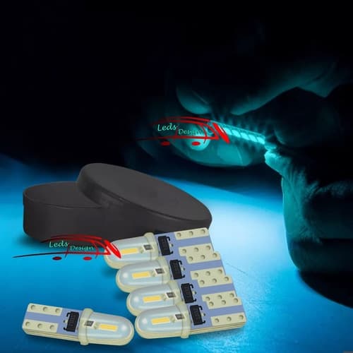 5 Lâmpada Led Ice Blue Painel Ar Ventilação T5 Pinguinho