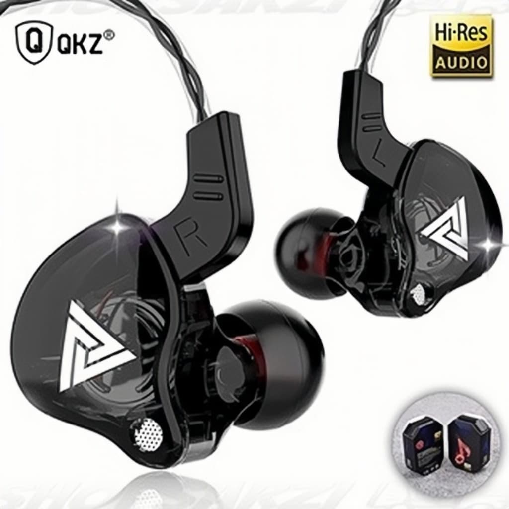 Fone Original Qkz Ak6 AK6-X upgrade In-Ear Para Palco De Ouvido Intra-Auricular Dynamic Com Microfone Com Bass