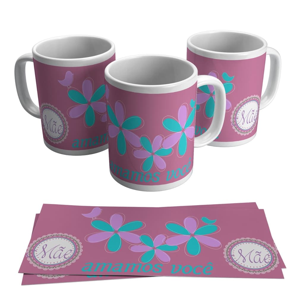 Caneca De Porcelana Personalizada Mãe Amamos Você C
