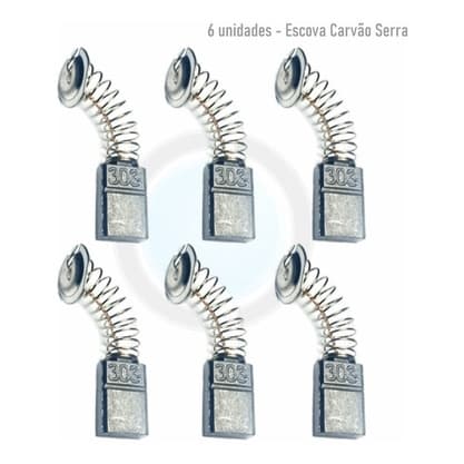 6 Unidades Escova Carvão Serra Mármore Makita Cb303 Redondo
