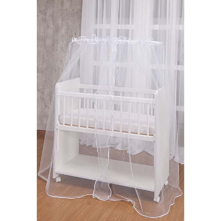 Mosquiteiro para berço Padrao Americano Todo branco - Véu Americano Inteiro Branco Berço Bebê