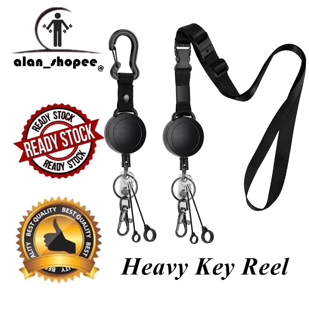 2 Pacotes De Porta-Chaves Retráctil Para Serviço Pesado Com Cordão , Mosquetão , Caneta , Clip De Lagosta , Alça Crachá De Identificação E
