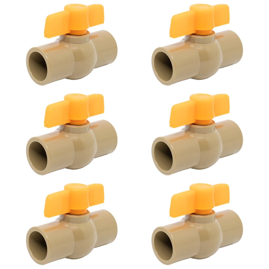 Kit 06 Registro Esfera Pvc Soldavel 3/4 Ou 25mm