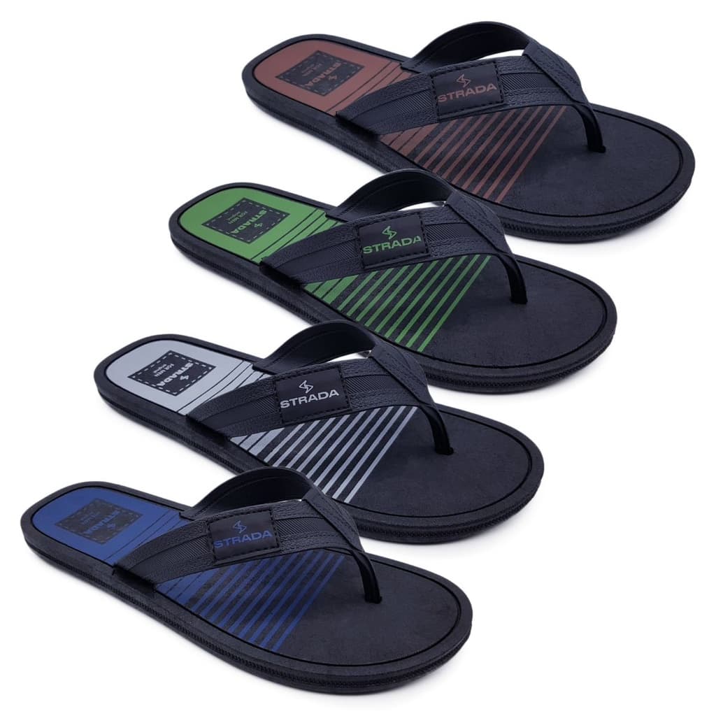 Kit 4 Pares Chinelo Sandália Masculino Adulto Básico Borracha ORIGINAL Strada Classic Revenda S01