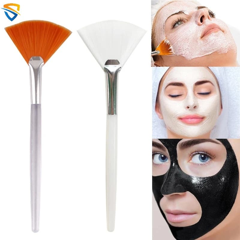3Pcs Máscara Facial De Nylon Escova Cabeça Plana Macia Limpeza Flexível De Lama Caseira Aplicador De Gel De Beleza Para Cuidados Com A Pele
