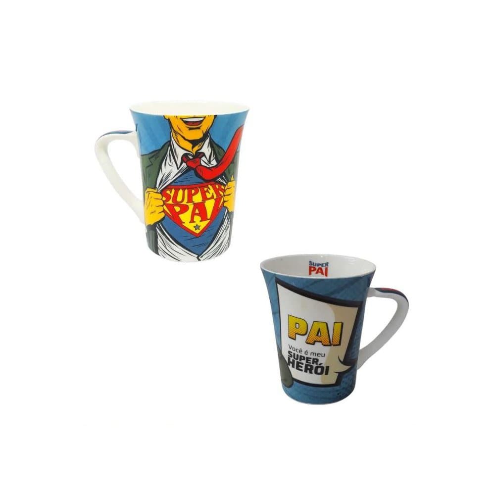 CANECA DE CERÂMICA PAI VOCÊ É MEU SUPER HERÓI 320ML