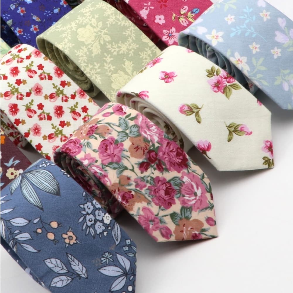 ZONFAZ 6cm Gravatas Floral De Algodão Vintage Para Homens Skinny Clássicas De Casamento Cravat