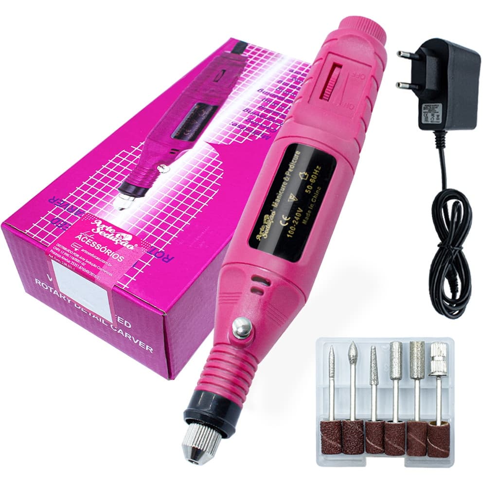 Lixadeira Lixa Motor de Unha Elétrica Profissional Bivolt 110V - 220V Unhas de Gel Manicure Pedicure
