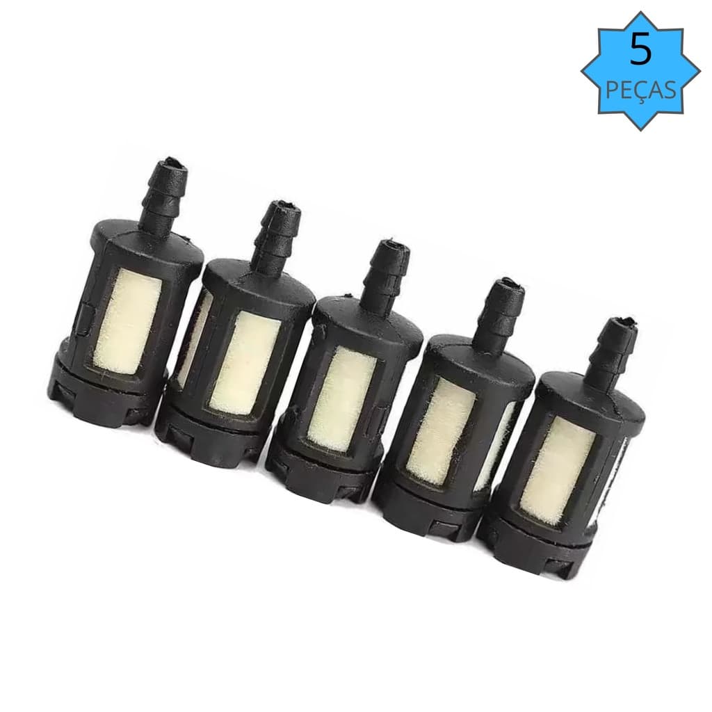 Kit 5 Filtros Combustível Para Roçadeira a Gasolina Universal Todas Marcas