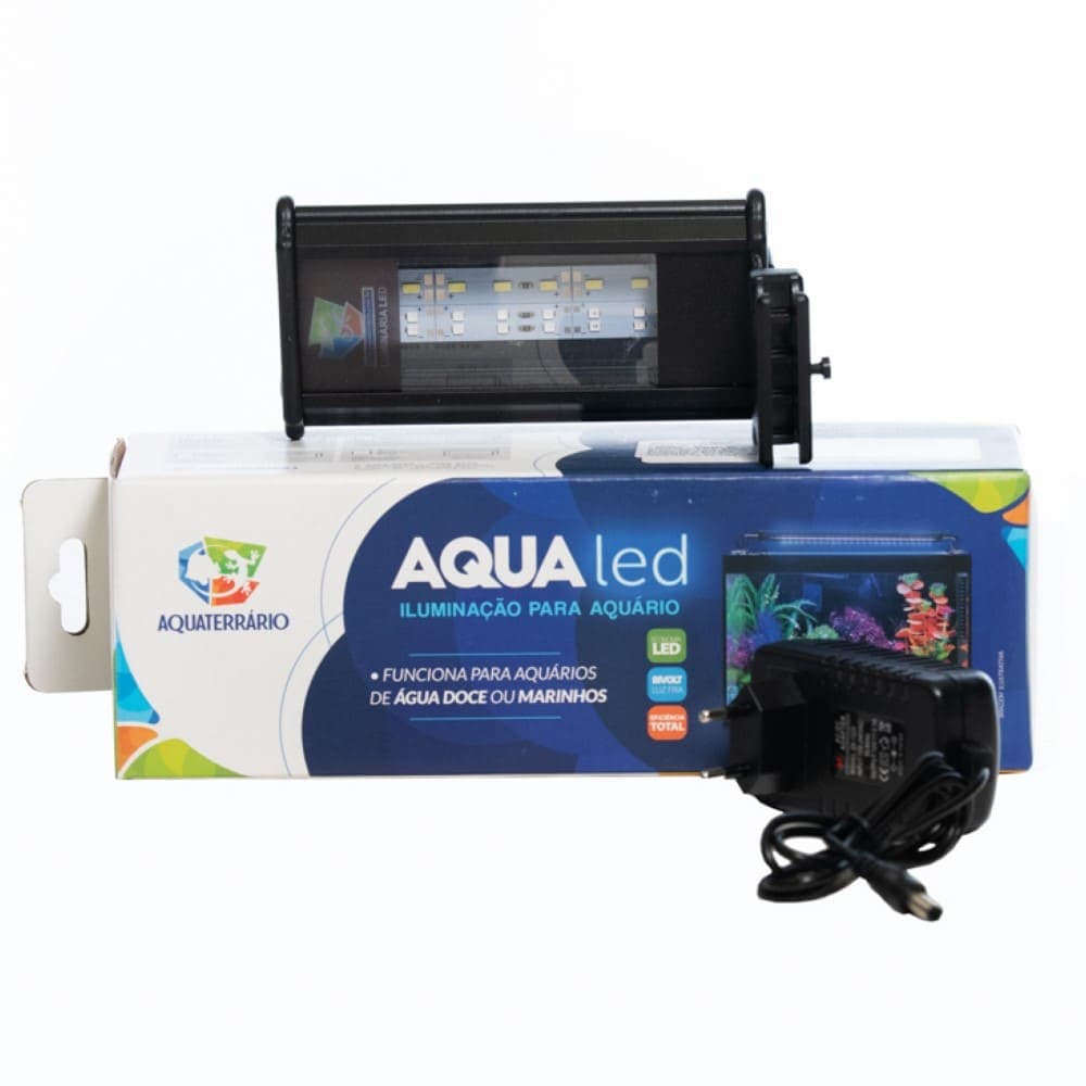 Luminária LED para Aquário de 20 a 25cm Aquaterrário Branca/Azul 5W 490 Lumens