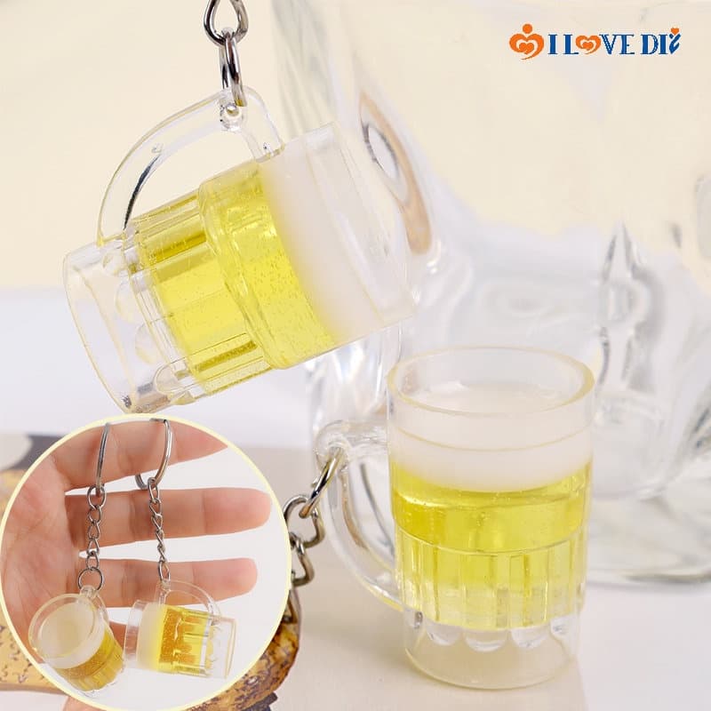 Chaveiro De Simulação Engraçado Caneca De Cerveja Keychain/Pingente De PVC Clássico Copos Populares Para Decoração De Carro