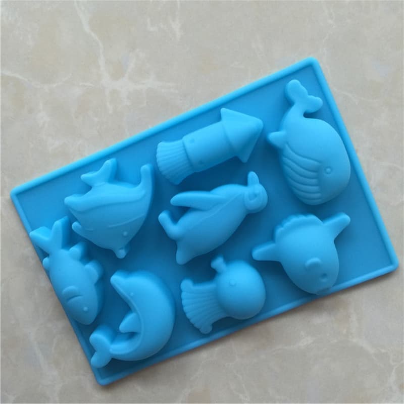 1 Pçs Criatura Do Mundo Marinhosilicone Molde De Chocolate Moda Simples Cozinha Bakeware Bolo Ferramenta Aniversário Dec