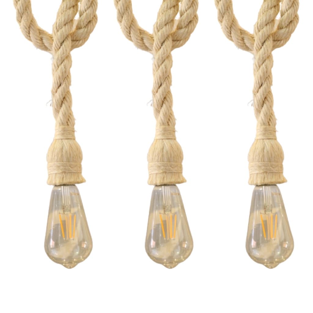 Lustre Luminaria de teto kit com 3 Pendente Corda Decoração