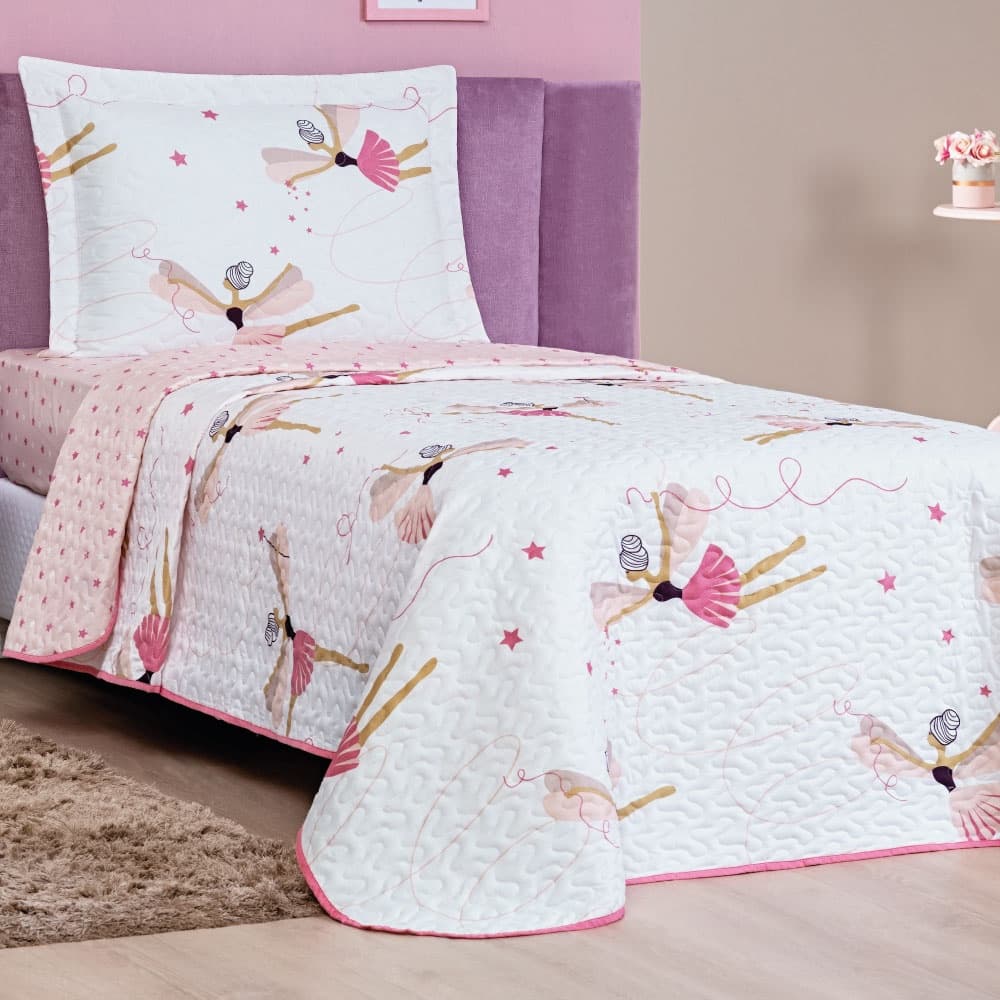 COLCHA BOUTI DUPLA FACE INFANTIL 2 PEÇAS MICROFIBRA