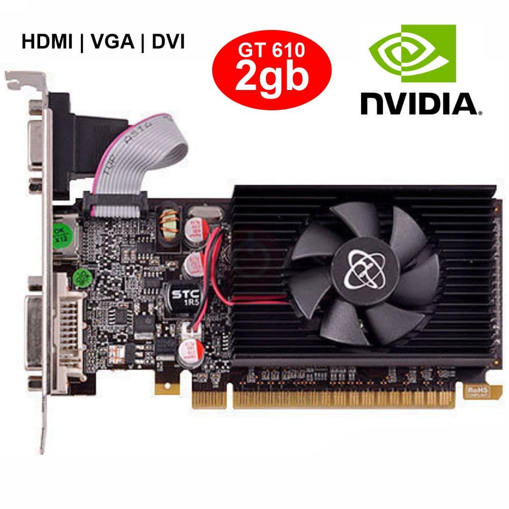 Placa Video Nvidia GT 610 2GB PC Gamer DDR3 64bit Pci-e x16