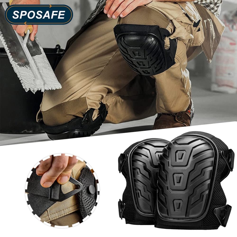 SPOSAFE 1 Par Joelheiras Profissionais Para O Trabalho Homens E Mulheres Com Alças Duplas Fortes Construção , Jardinagem