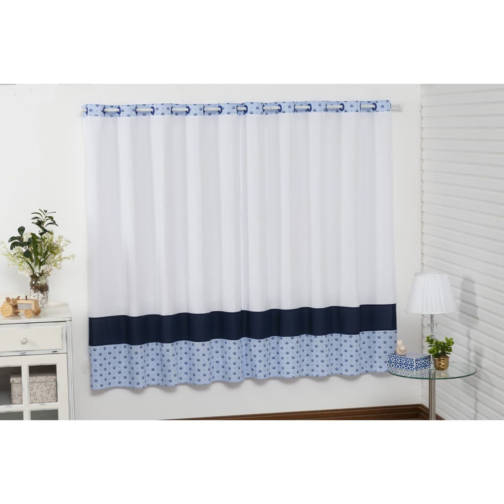 Cortina baby realeza para quarto do bebê com 2,40 metros x 1.50 metros para varão de até 2.00 metros