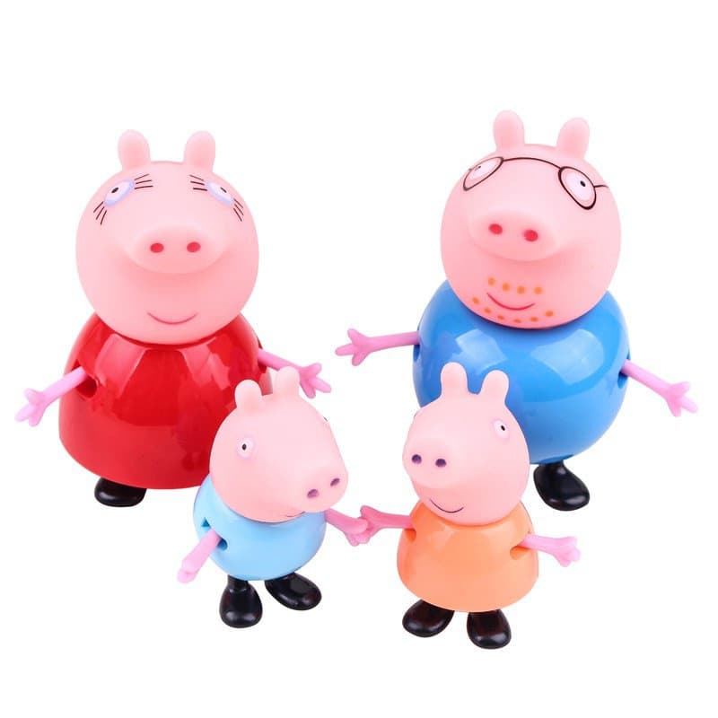 4 PçsEmbalagem Caixa De Presente Crianças Bonecas Brinquedos Pappa Pig Santa Mamãe Pig George Papa Figurinhas Família