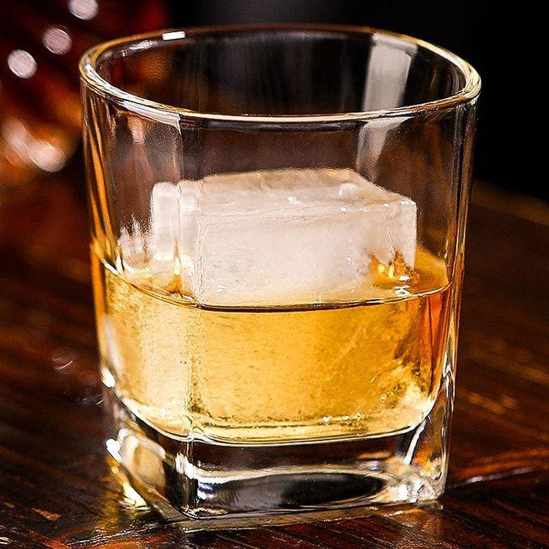 Copo de chá transparente de vidro quadrado grosso copo de água transparente copo de bebida copo de uísque copo de cervej