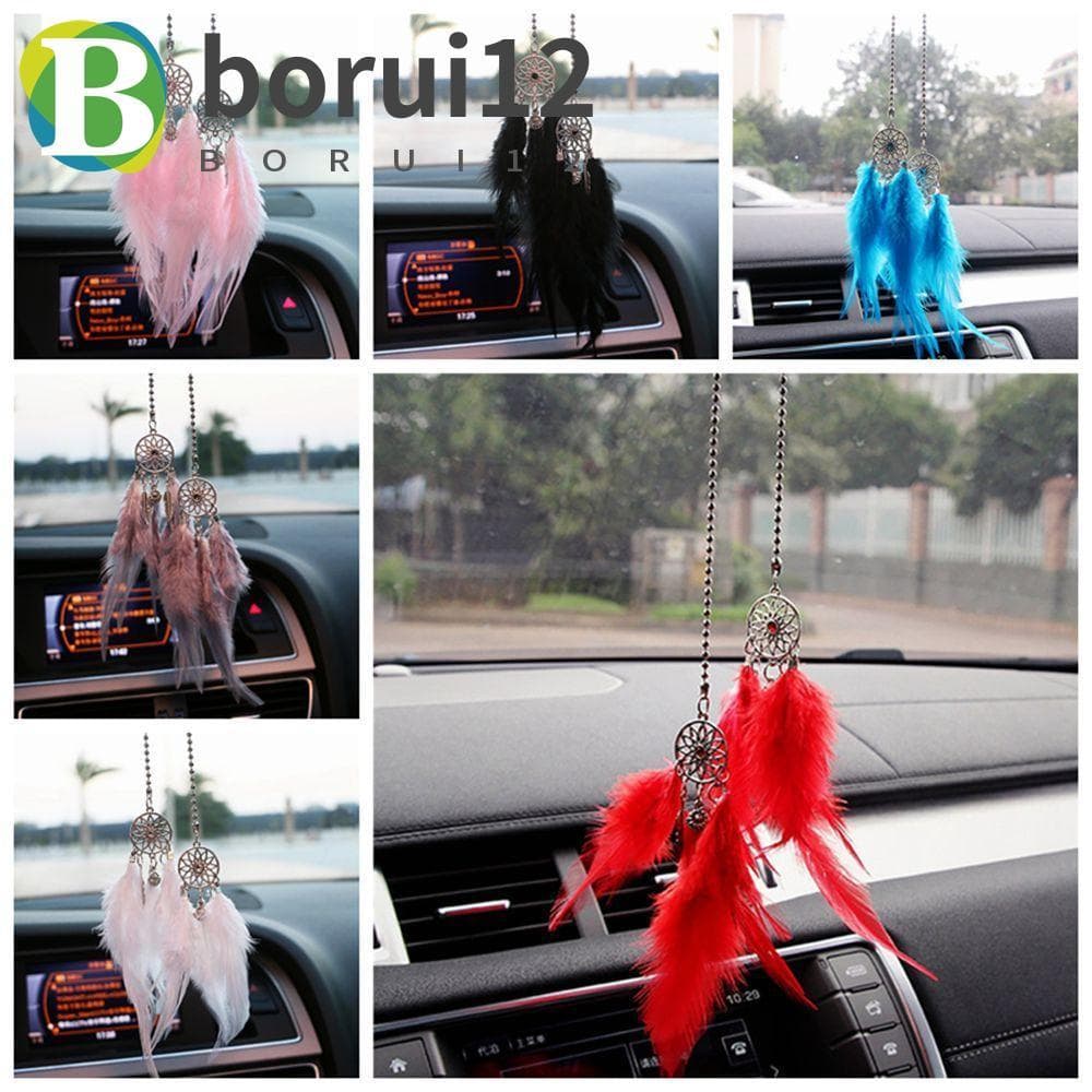 BoruiB Espelho Retrovisor Artesanal Para Carro Filtro Dos Sonhos / Multicolorido