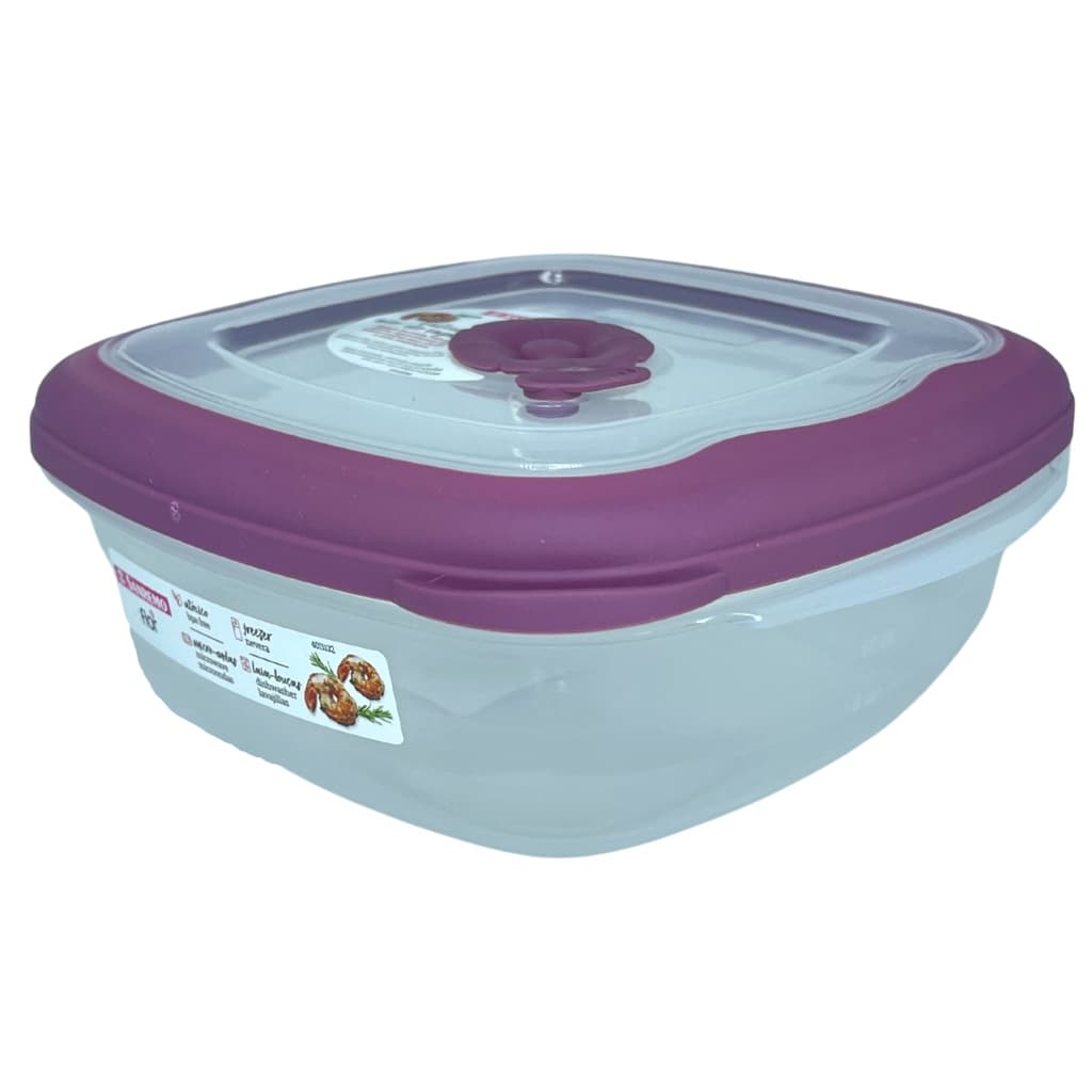 Pote Plástico Hermético Com Válvula Micro Ondas 920ml Quadrado