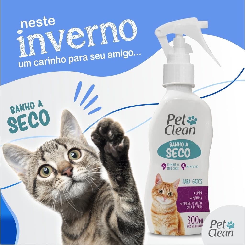 Banho a Seco Pet Clean 300ml Liquido para Gatos
