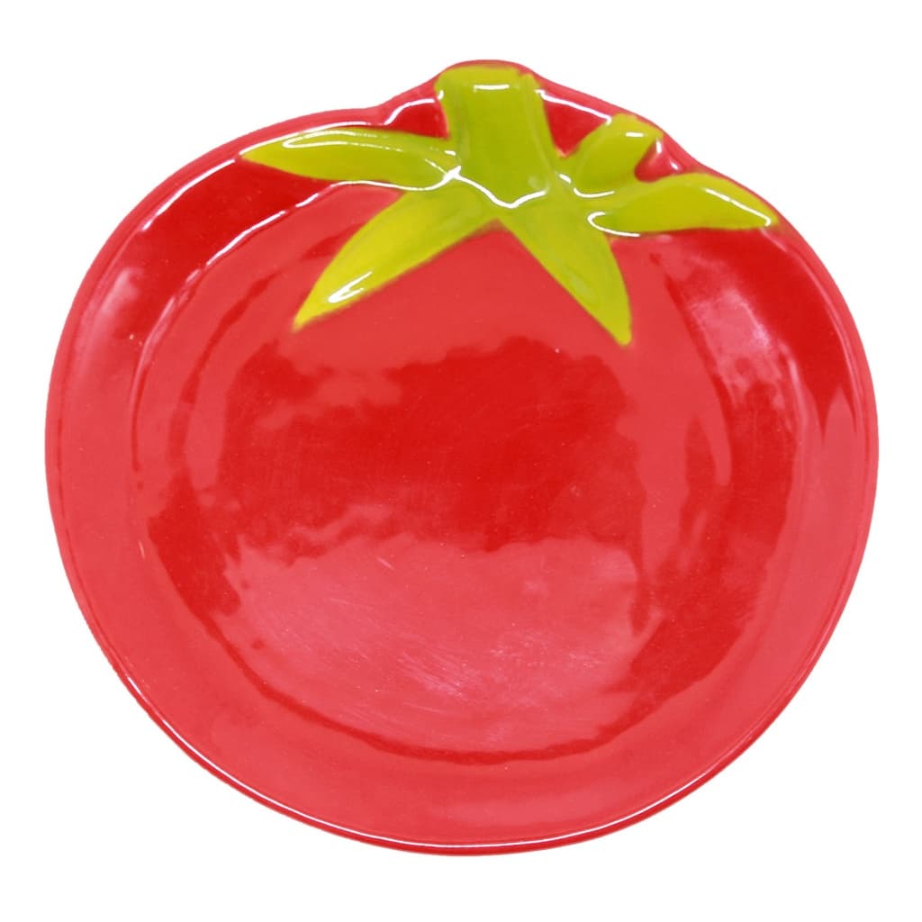 Prato de Sobremesa de Cerâmica Tomate Vip Vermelho 20cm