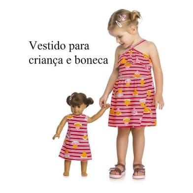 Vestido Infantil Menina Festa De Aniversário + Roupa Boneca