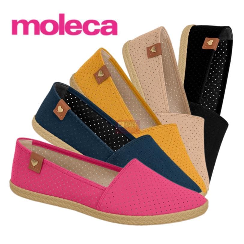 Sapatilha Alpargatas Moleca Original Feminina Slip On Nobuck Tressê Microfuros Bico Redondo Originala