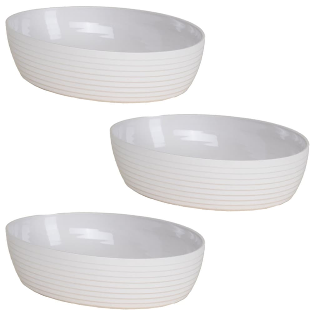 Kit 3 Travessa Oval Com Friso LE CHEF Branca 33,5X23,5X6Cm 1830 PARAMOUNT