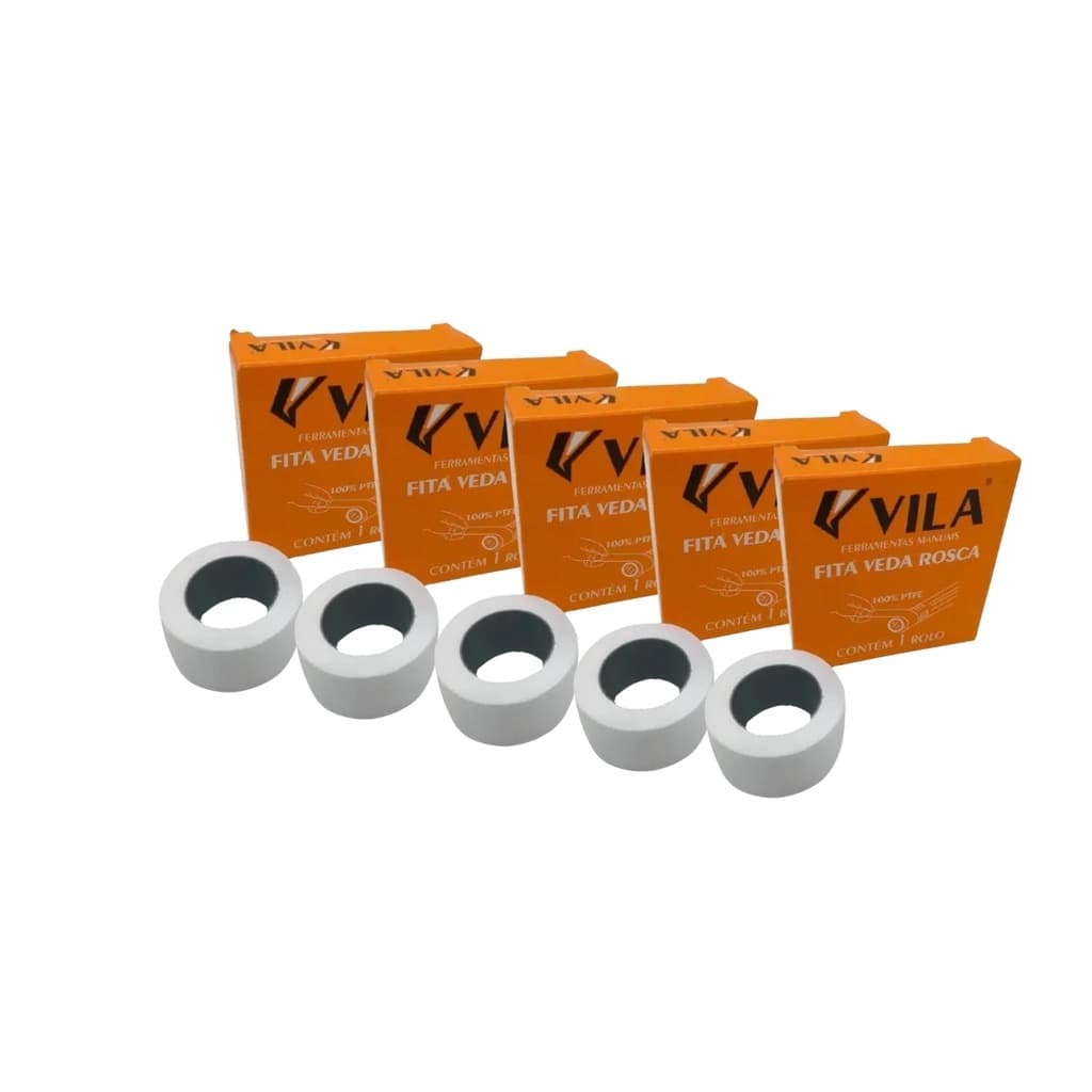 Kit 5 Fita Veda Rosca 18mmx50m Vedação Torneira Chuveiro
