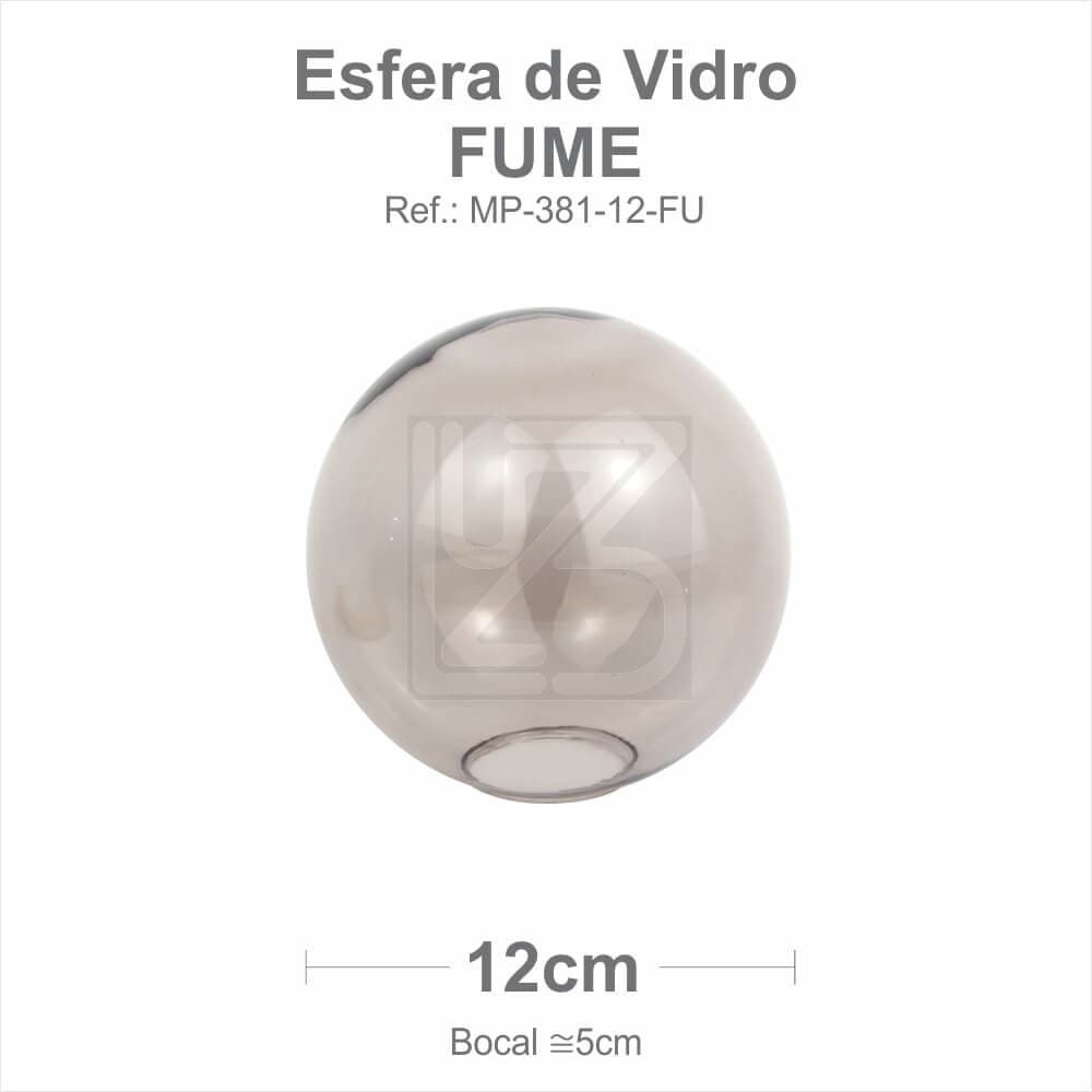 VIDRO ESFERA S/ COLARINHO 12CM BOCAL 5CM - FUMÊ