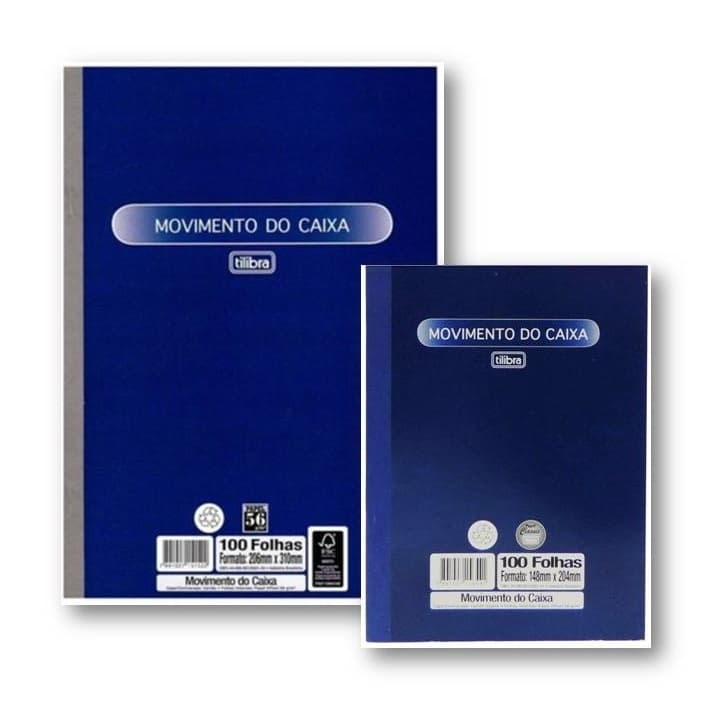 Livro Movimento do Caixa (pequeno e grande) 100 Folhas Tilibra