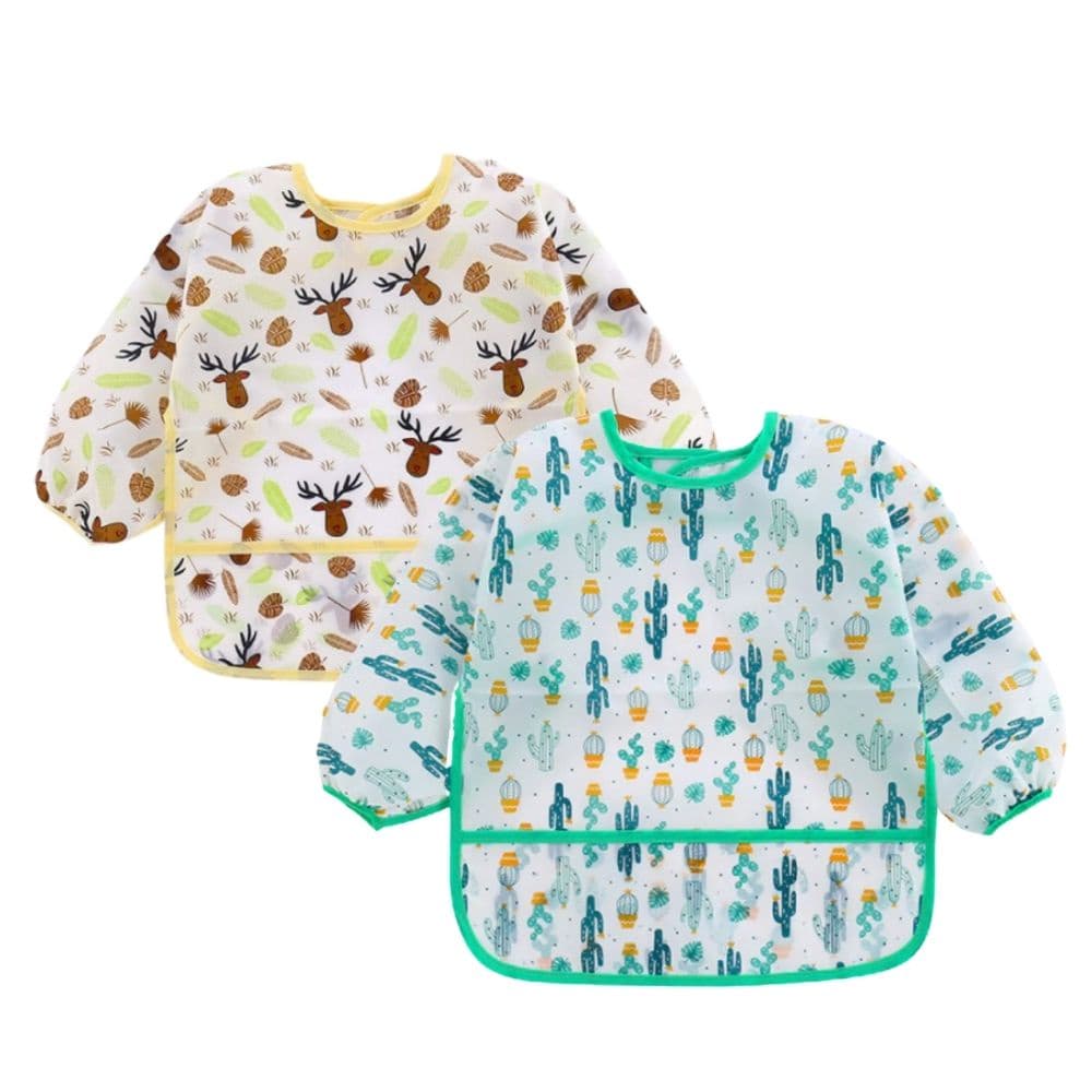 Babador manga longa BLW Kit 2Unds -  Alce e Cactos