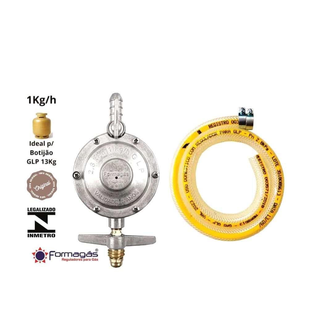 registro regulador click fogão cooktop mangueira pvc 1,20mt