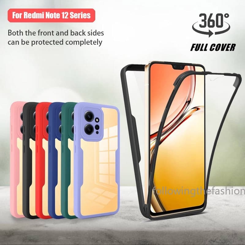 Para Xiaomi Redmi Note 12 4G Note12 Note 12 Note 12Pro 12Pro + Note 12S 4G 5G 2023 Capa Telefônica 360 ° Acrílico De Dupla Face De Proteção Total Com Tampa À Prova De Choque Da Lente Câmera Anti Impacto Capinha Phone Case