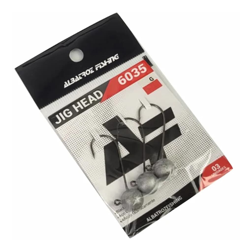 Anzol Jig Head Albatroz Fishing 6035 N°3/0 10g Cartela com 3 Unds