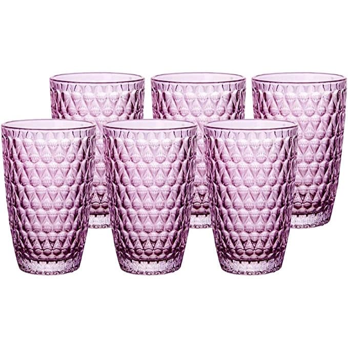 Jogo de 6 Copos Amelie 355ml Texturizado Roxo