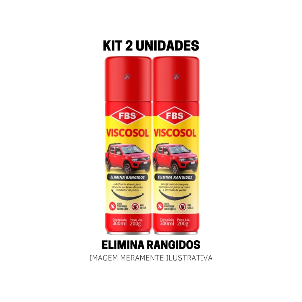 Kit 2 Un. Eliminador De Rangido Para Feixe de Mola e Limitador de Porta Caminhonete - Viscosol 300ml