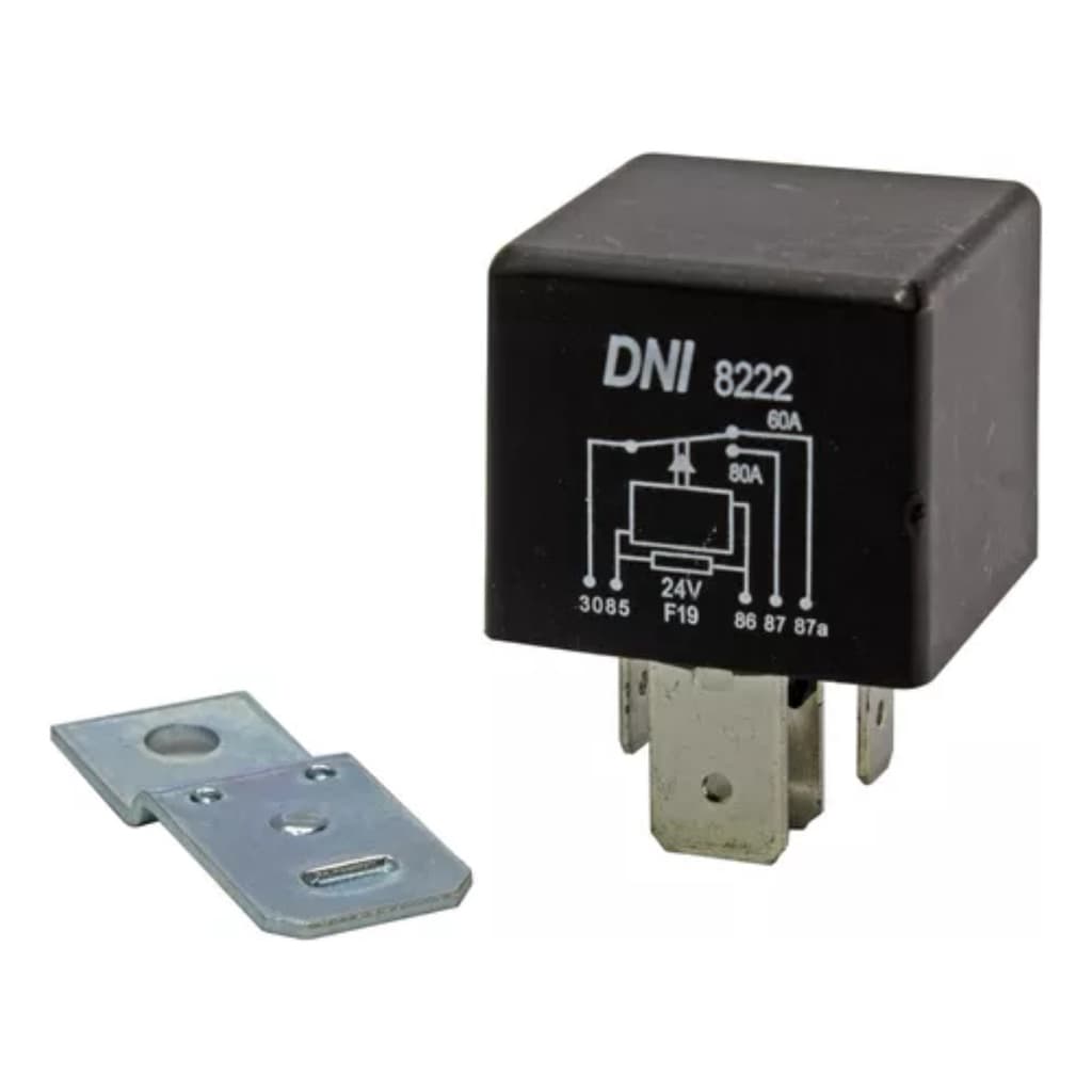 Relé Auxiliar Automotiva Universal Reversor 5 Terminais 40/10A – 24V Com Suporte Corrente DNI0240