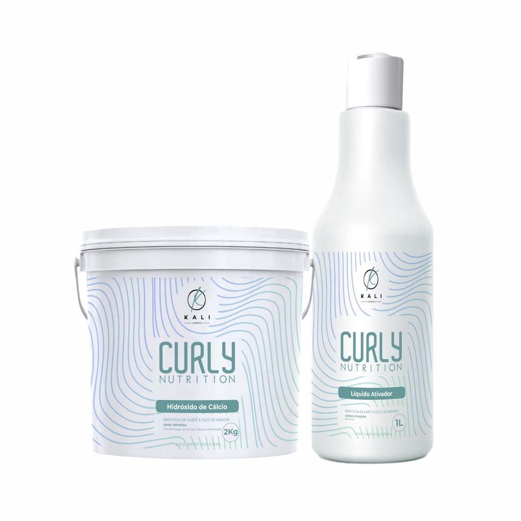 Kit Relaxamento de Cachos Guanidina 2Kg + Líquido Ativador 1L