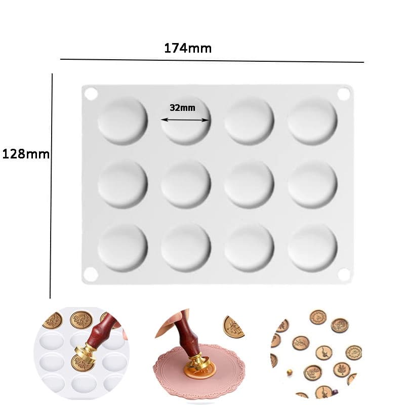 Molde De Cera Para Carimbo De Silicone De 12 Cavidades