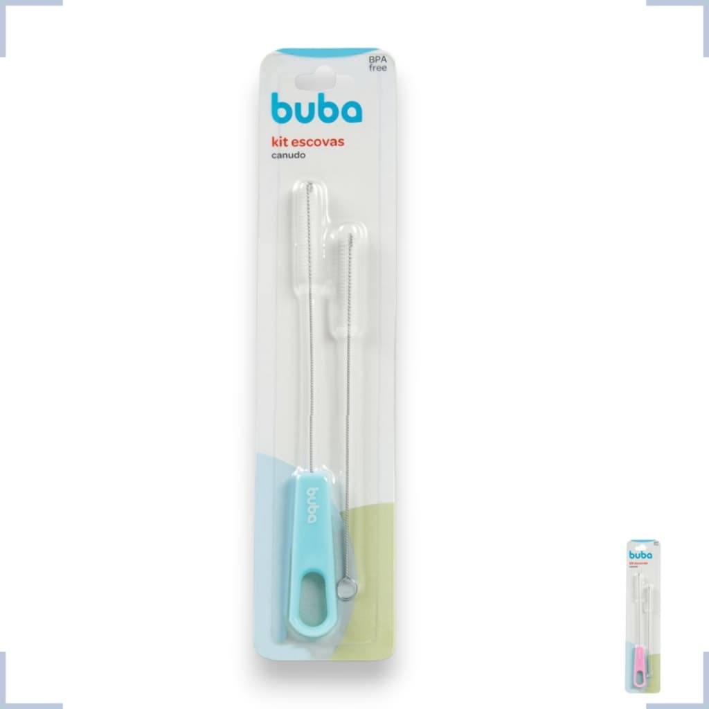 KIT ESCOVA PARA LIMPAR E HIGIENIZAR CANUDO DE BEBE INFANTIL BUBA