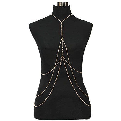 Bodychain colar corporal Delicado folheado a ouro e prata